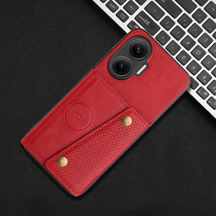 For Redmi Turbo 4 Pro Double Buckle Card Slots Magnetic Phone Case