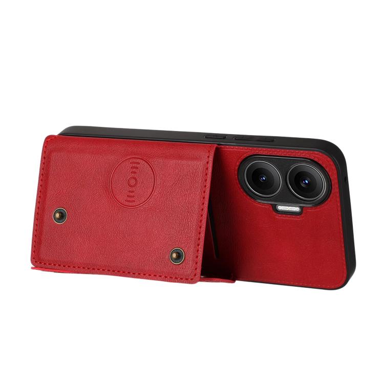 For Redmi Turbo 4 Pro Double Buckle Card Slots Magnetic Phone Case