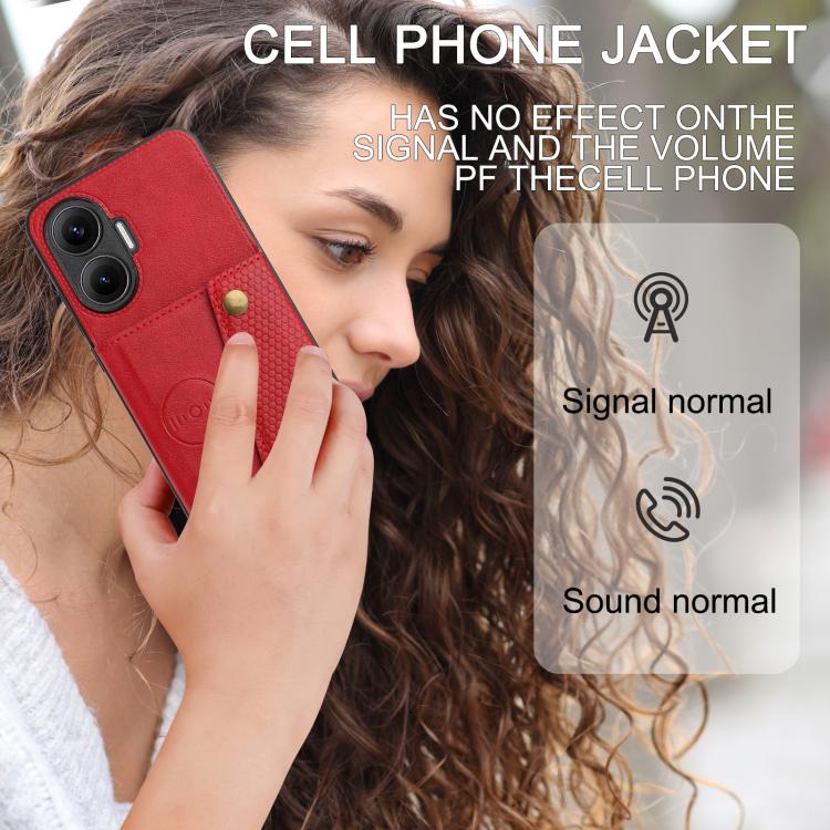 For Redmi Turbo 4 Pro Double Buckle Card Slots Magnetic Phone Case