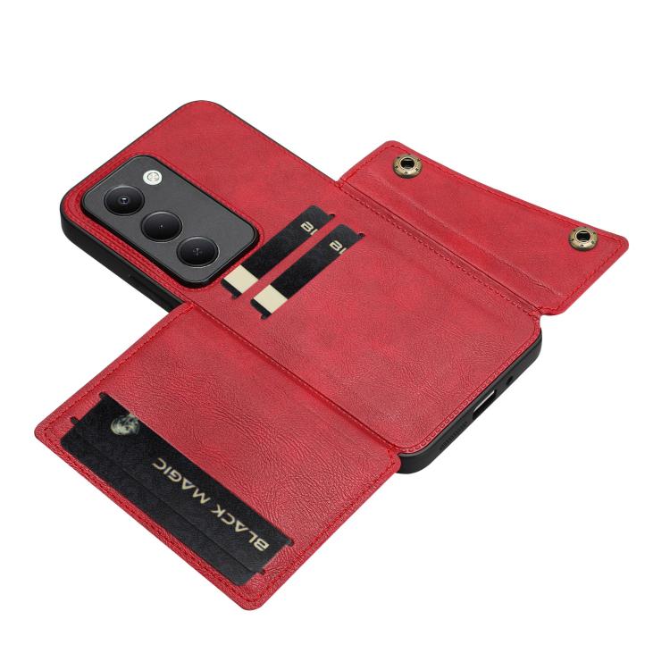 For Redmi 15 5G Global / 4G SEA 169mm Double Buckle Card Slots Magnetic Phone Case