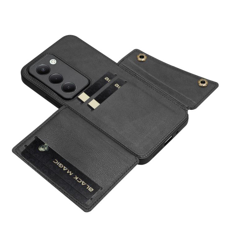 For Redmi 15 5G / 4G EU 171mm Double Buckle Card Slots Magnetic Phone Case