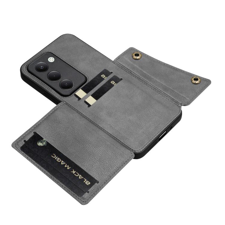 For Redmi 15 5G / 4G EU 171mm Double Buckle Card Slots Magnetic Phone Case