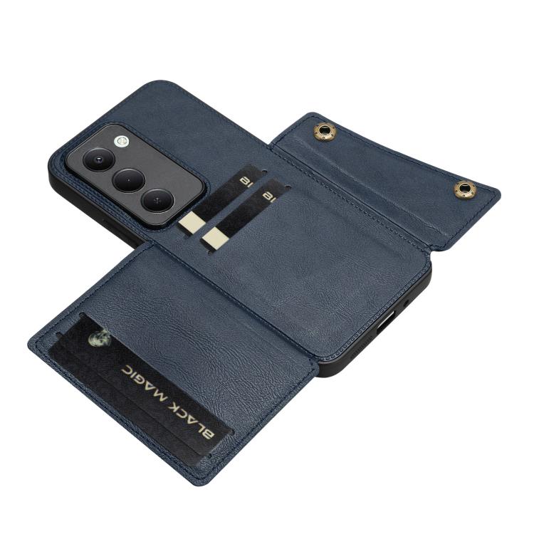For Redmi 15 5G / 4G EU 171mm Double Buckle Card Slots Magnetic Phone Case