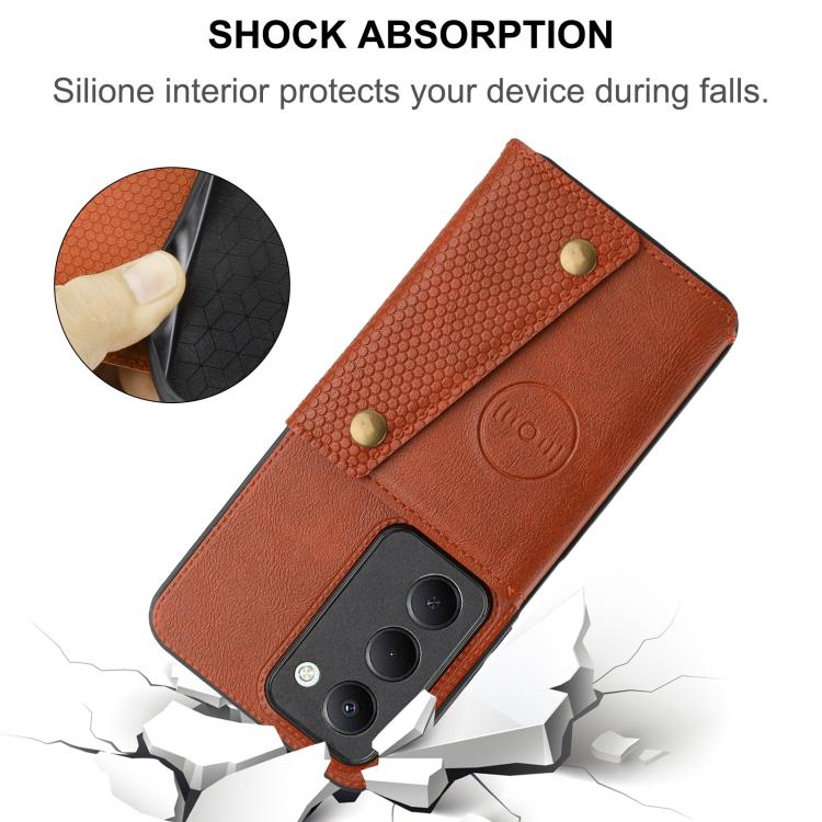For Redmi 15 5G / 4G EU 171mm Double Buckle Card Slots Magnetic Phone Case