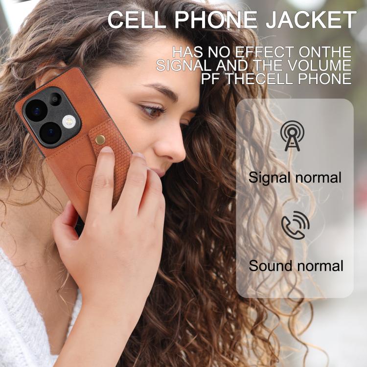 For Redmi 15C 5G / 4G Global 171mm Double Buckle Card Slots Magnetic Phone Case