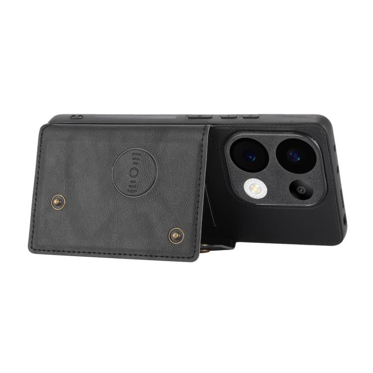 For Redmi 15C 5G / 4G EU 173mm Double Buckle Card Slots Magnetic Phone Case