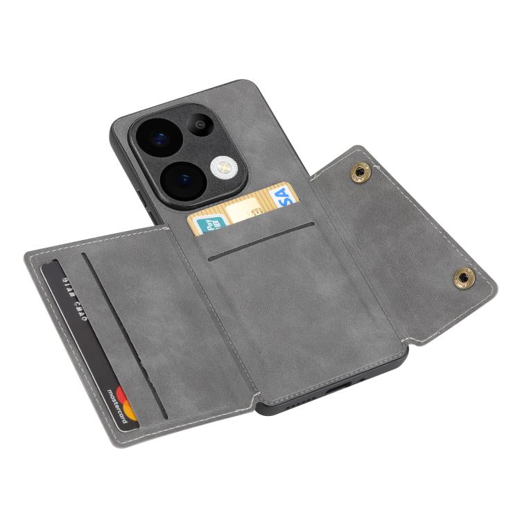 For Redmi 15C 5G / 4G EU 173mm Double Buckle Card Slots Magnetic Phone Case