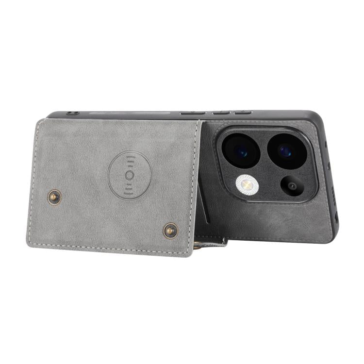 For Redmi 15C 5G / 4G EU 173mm Double Buckle Card Slots Magnetic Phone Case