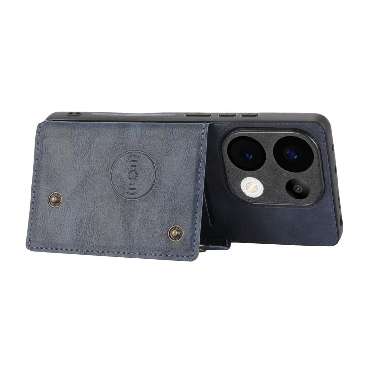 For Redmi 15C 5G / 4G EU 173mm Double Buckle Card Slots Magnetic Phone Case