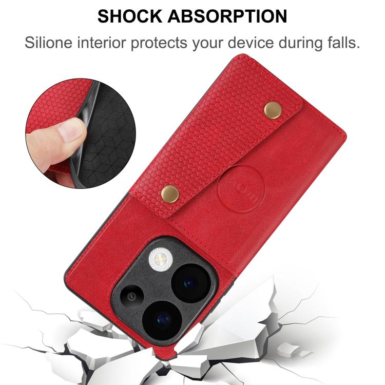 For Redmi 15C 5G / 4G EU 173mm Double Buckle Card Slots Magnetic Phone Case