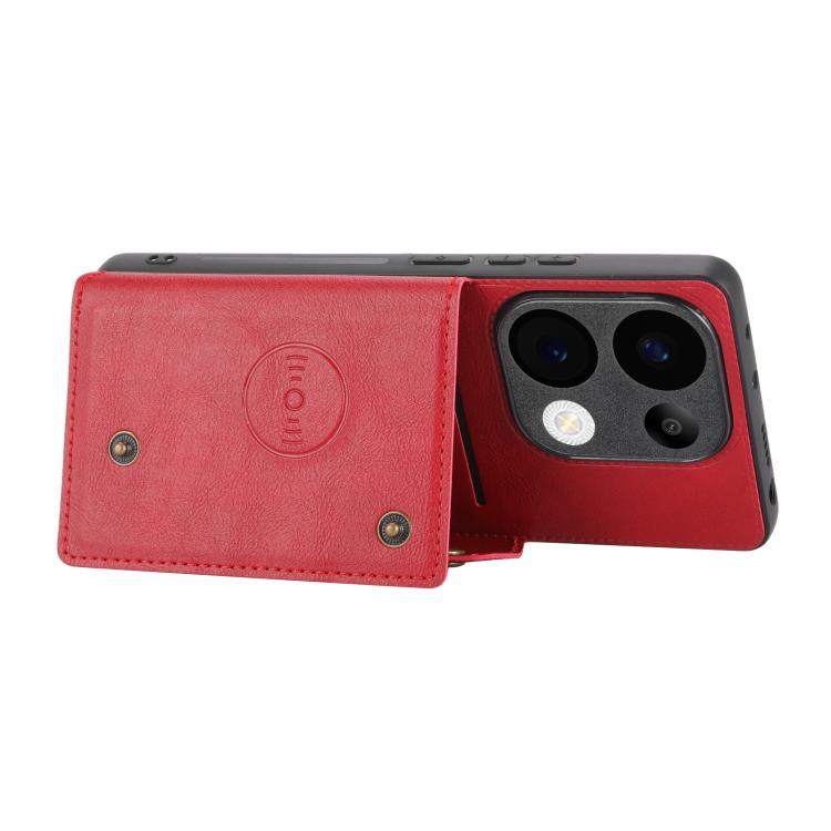 For Redmi 15C 5G / 4G EU 173mm Double Buckle Card Slots Magnetic Phone Case