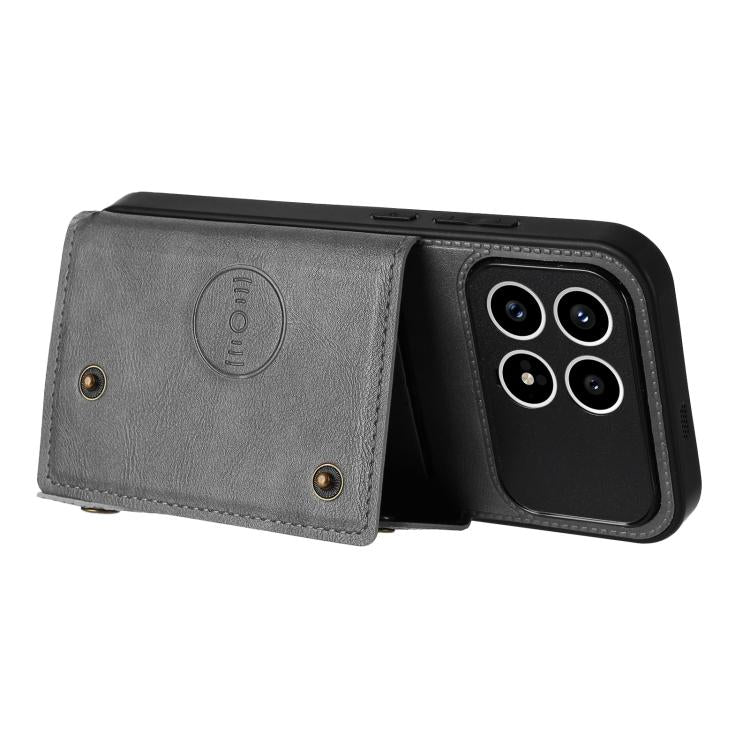 For Redmi K90/Poco F8 Pro Double Buckle Card Slots Magnetic Phone Case