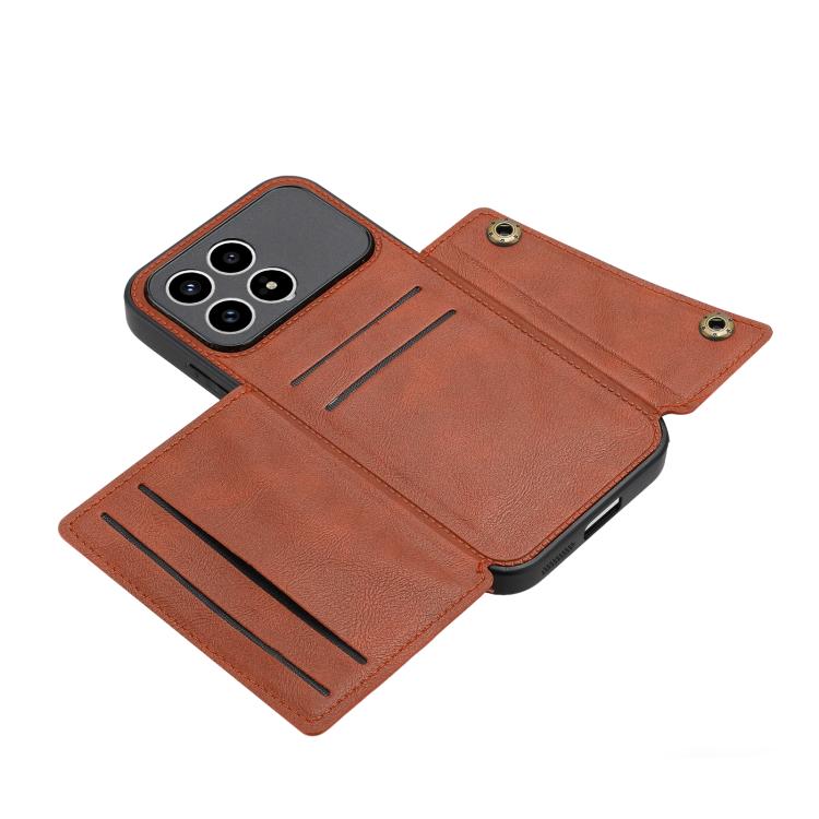 For Redmi K90/Poco F8 Pro Double Buckle Card Slots Magnetic Phone Case
