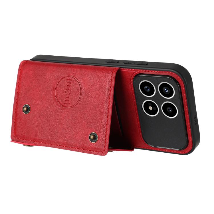 For Redmi K90/Poco F8 Pro Double Buckle Card Slots Magnetic Phone Case