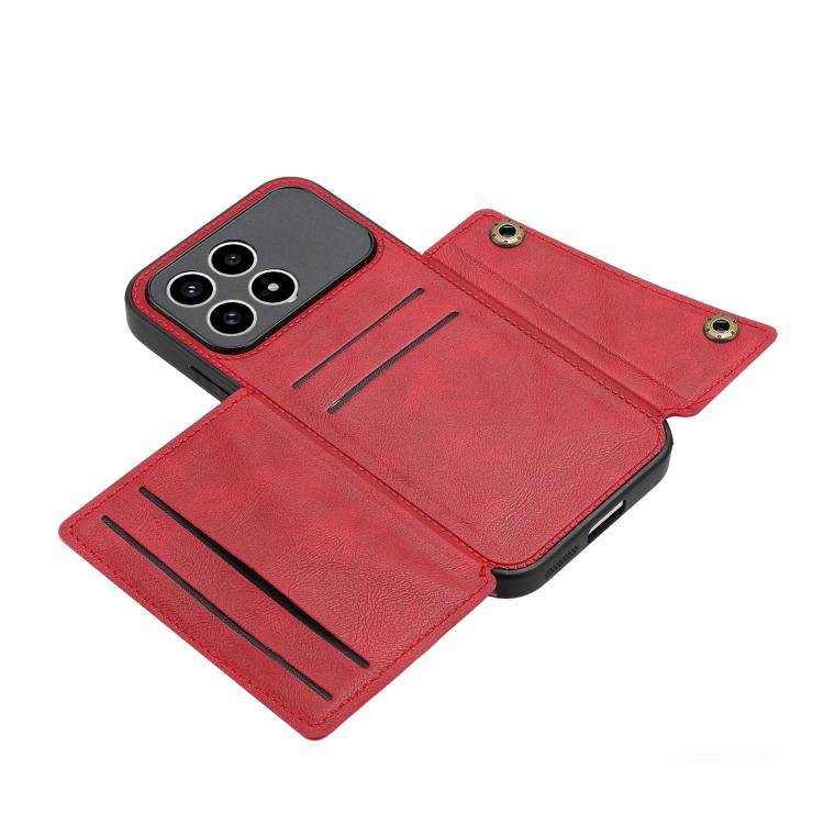 For Redmi K90/Poco F8 Pro Double Buckle Card Slots Magnetic Phone Case