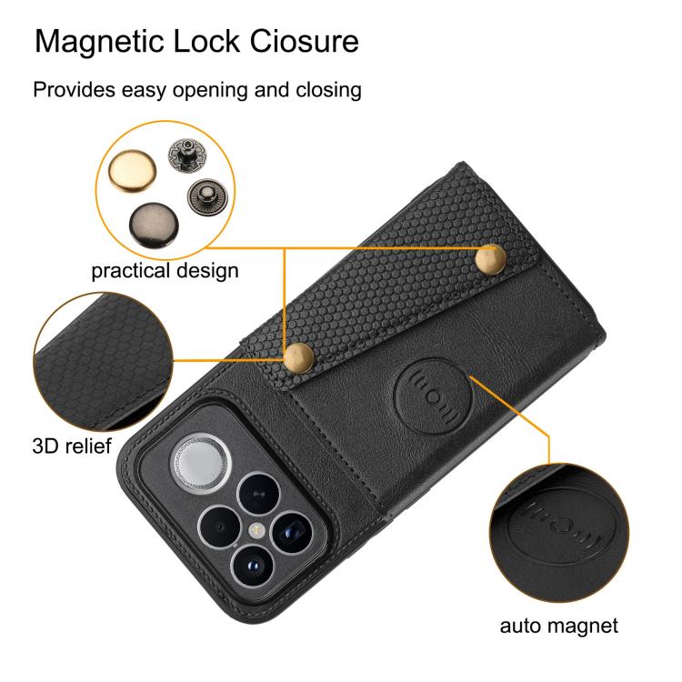 For Redmi K90 Pro Max/Poco F8 Ultra Double Buckle Card Slots Magnetic Phone Case