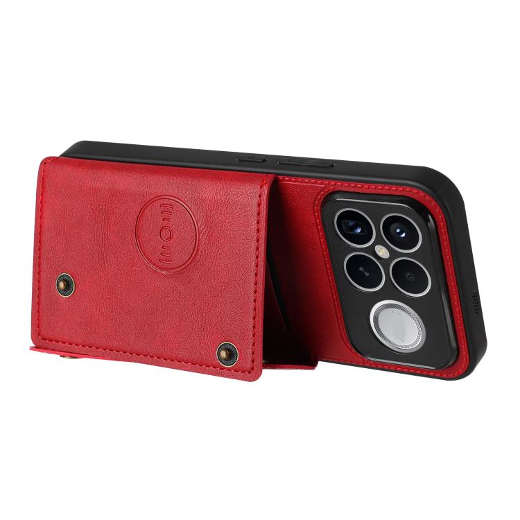 For Redmi K90 Pro Max/Poco F8 Ultra Double Buckle Card Slots Magnetic Phone Case