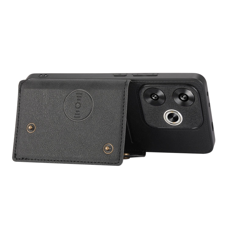 For Xiaomi Poco F6 Double Buckle Card Slots Magnetic Phone Case