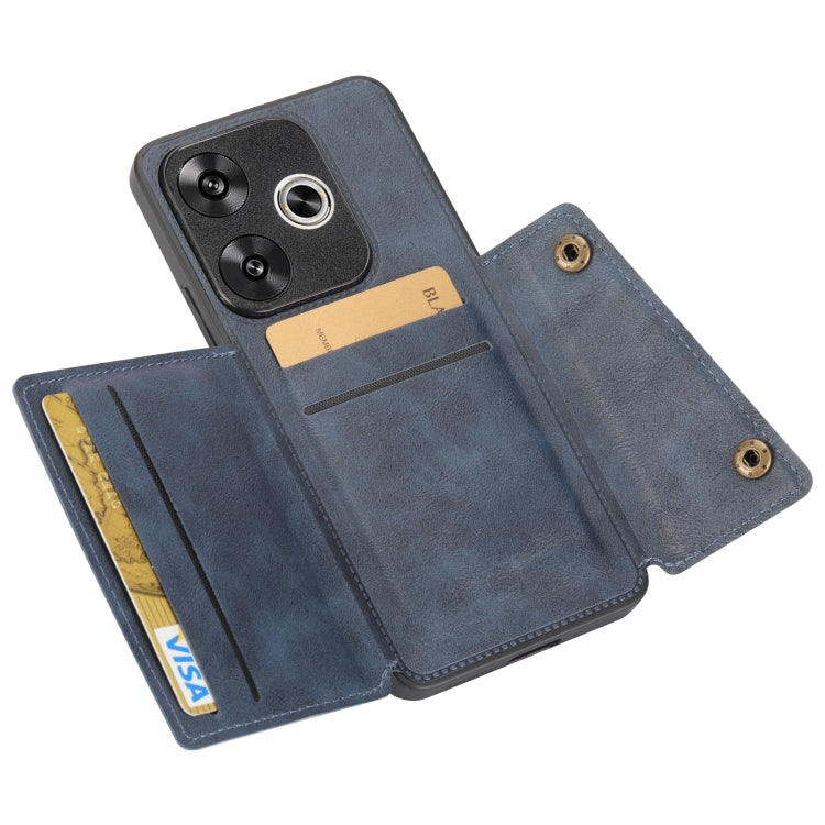 For Xiaomi Poco F6 Double Buckle Card Slots Magnetic Phone Case