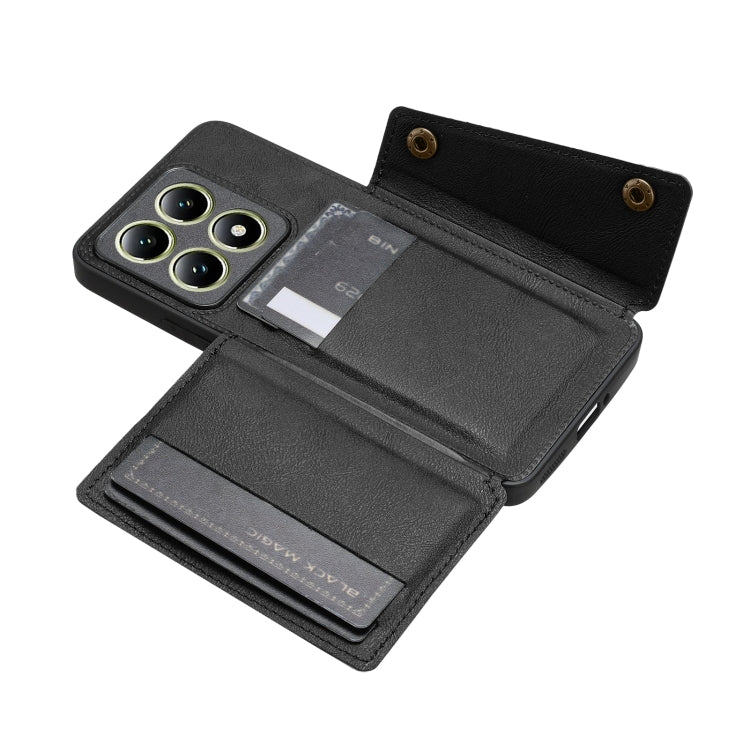 For Xiaomi 14T 5G Double Buckle Card Slots Magnetic Phone Case