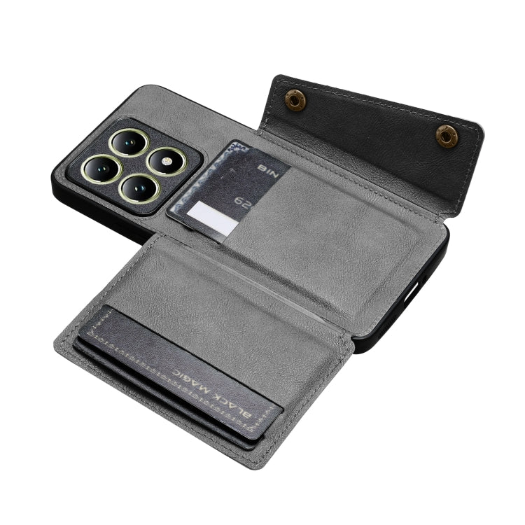 For Xiaomi 14T 5G Double Buckle Card Slots Magnetic Phone Case