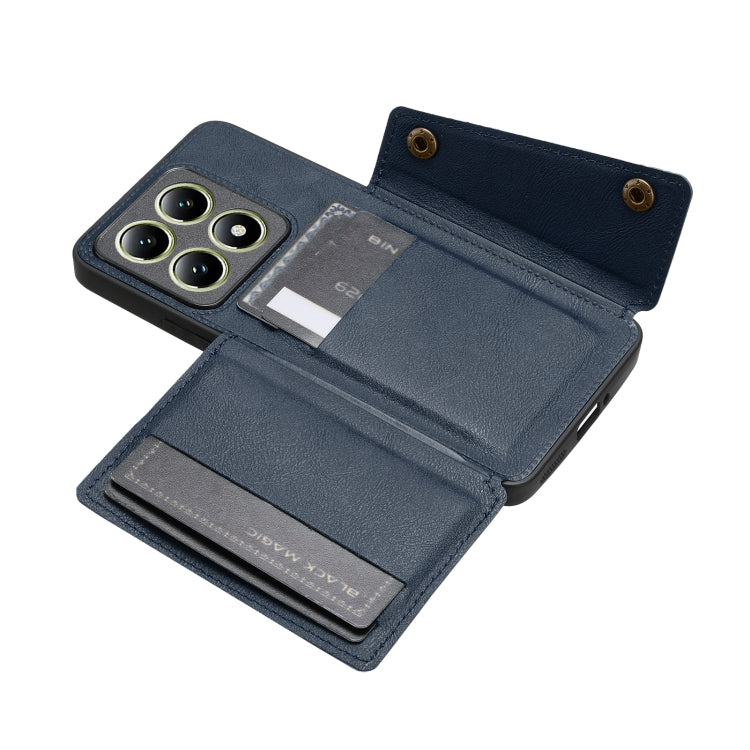 For Xiaomi 14T 5G Double Buckle Card Slots Magnetic Phone Case