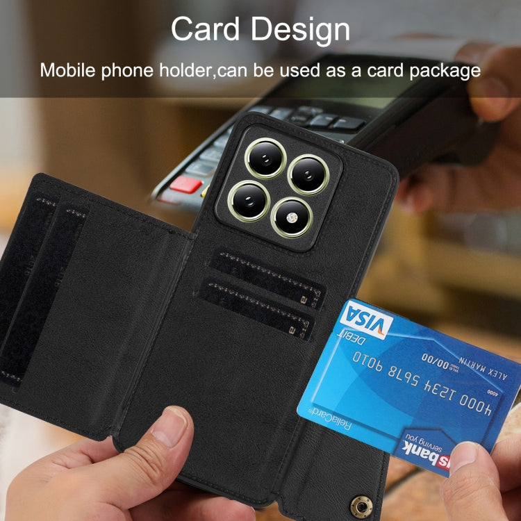 For Xiaomi 14T 5G Double Buckle Card Slots Magnetic Phone Case
