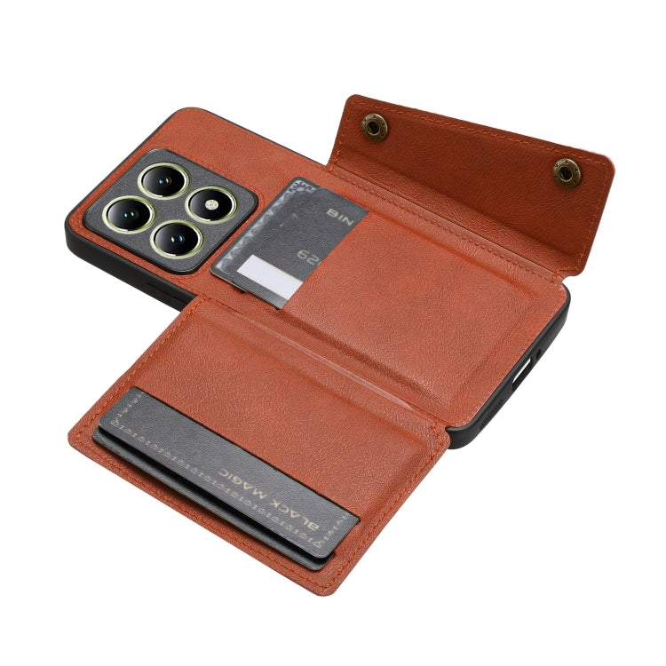For Xiaomi 14T 5G Double Buckle Card Slots Magnetic Phone Case