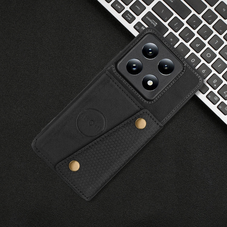 For Xiaomi 14T Pro 5G Double Buckle Card Slots Magnetic Phone Case