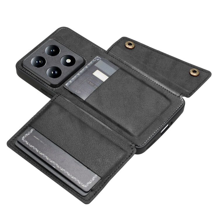 For Xiaomi 14T Pro 5G Double Buckle Card Slots Magnetic Phone Case
