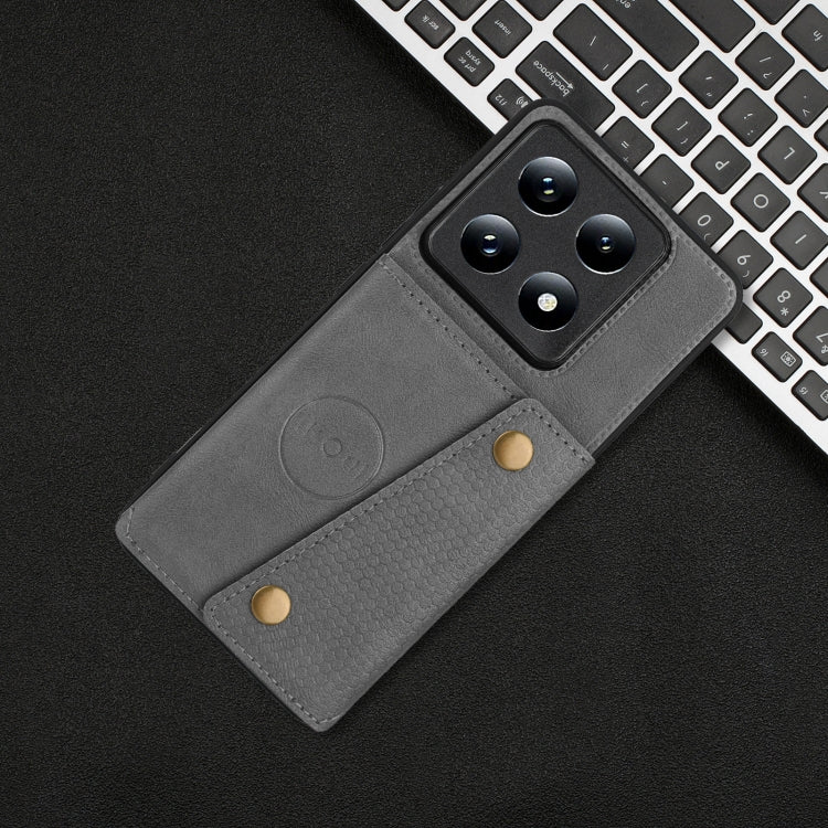 For Xiaomi 14T Pro 5G Double Buckle Card Slots Magnetic Phone Case