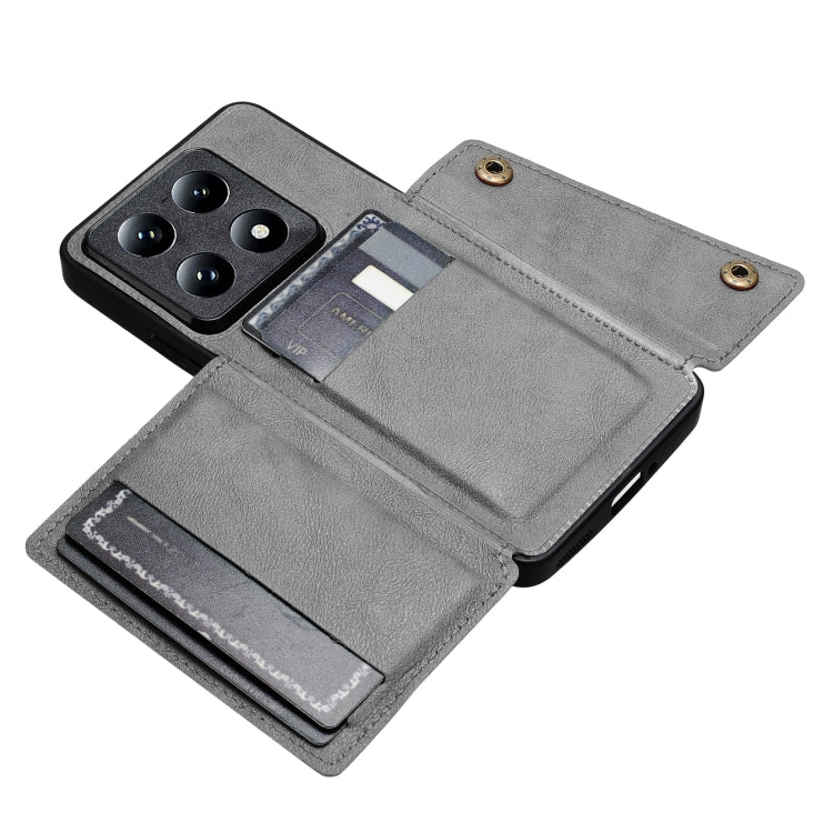 For Xiaomi 14T Pro 5G Double Buckle Card Slots Magnetic Phone Case