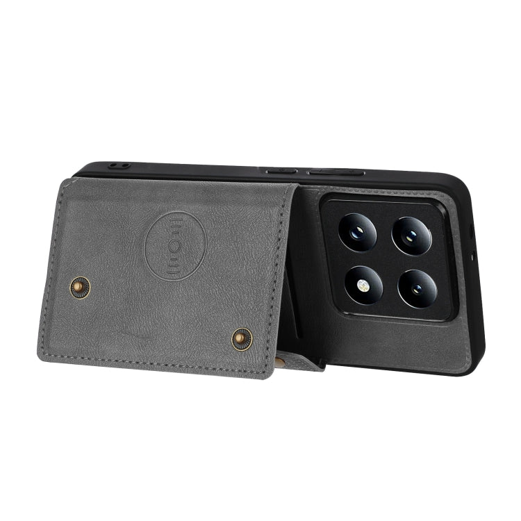 For Xiaomi 14T Pro 5G Double Buckle Card Slots Magnetic Phone Case