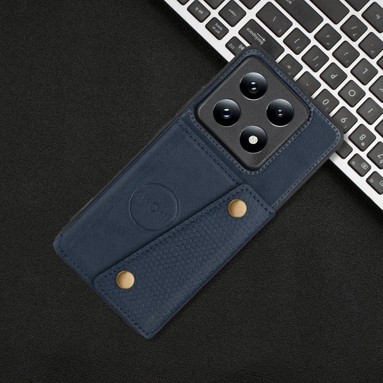 For Xiaomi 14T Pro 5G Double Buckle Card Slots Magnetic Phone Case