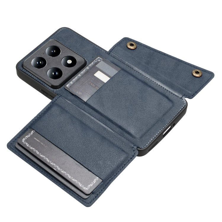 For Xiaomi 14T Pro 5G Double Buckle Card Slots Magnetic Phone Case