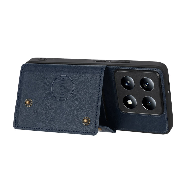 For Xiaomi 14T Pro 5G Double Buckle Card Slots Magnetic Phone Case