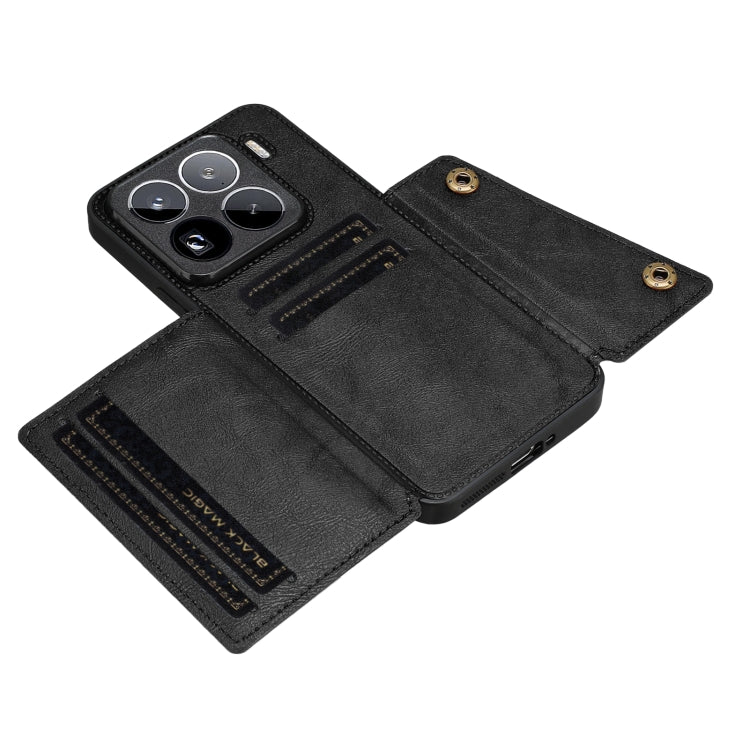 For Xiaomi 15 Pro Double Buckle Card Slots Magnetic Phone Case