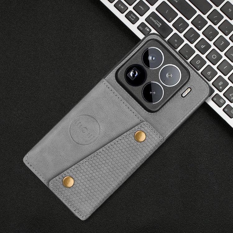 For Xiaomi 15 Pro Double Buckle Card Slots Magnetic Phone Case