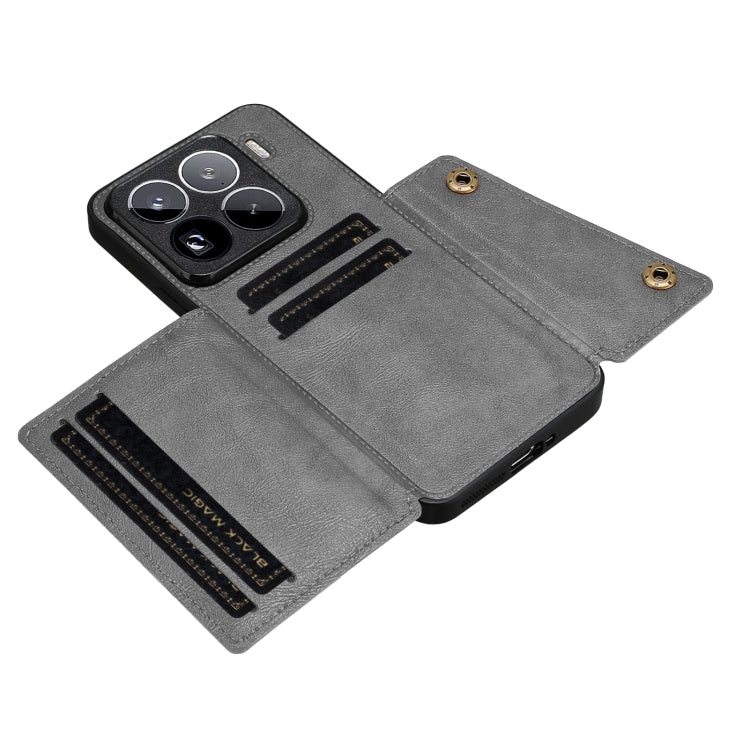 For Xiaomi 15 Pro Double Buckle Card Slots Magnetic Phone Case