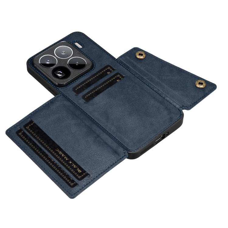 For Xiaomi 15 Pro Double Buckle Card Slots Magnetic Phone Case