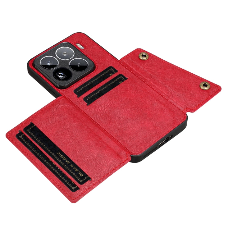 For Xiaomi 15 Pro Double Buckle Card Slots Magnetic Phone Case