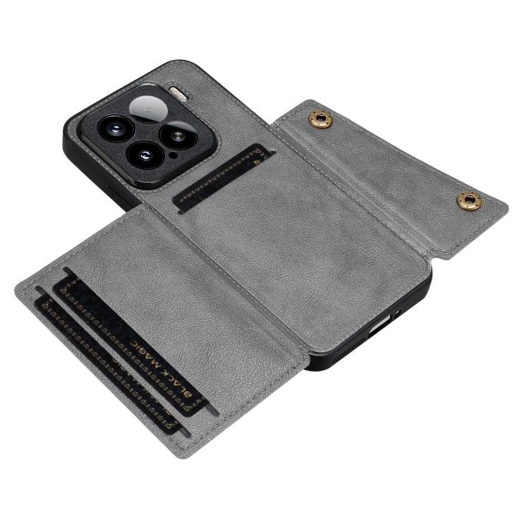 For Xiaomi 15 Double Buckle Card Slots Magnetic Phone Case