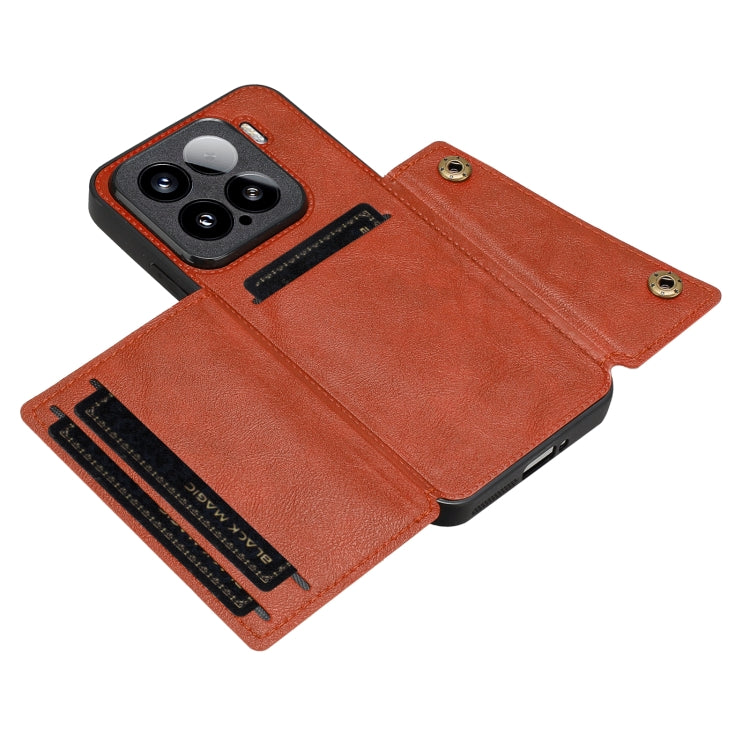 For Xiaomi 15 Double Buckle Card Slots Magnetic Phone Case