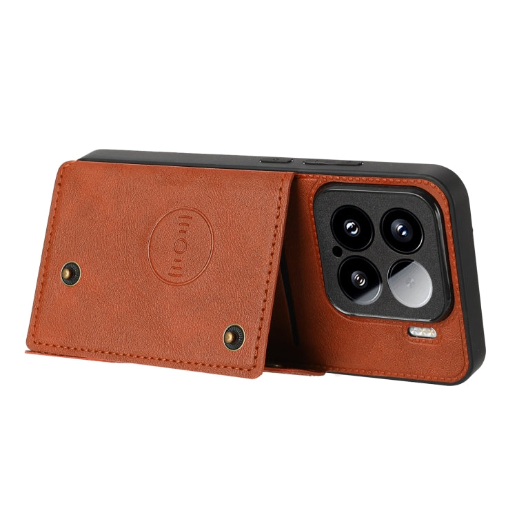 For Xiaomi 15 Double Buckle Card Slots Magnetic Phone Case
