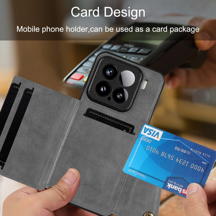 For Xiaomi 15 Double Buckle Card Slots Magnetic Phone Case