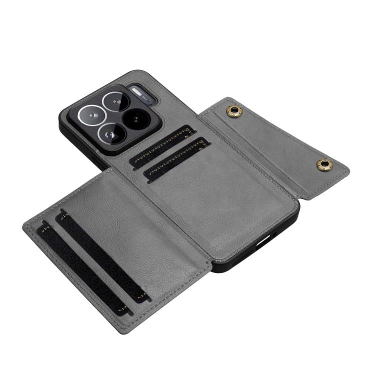 For Xiaomi 15S Pro Double Buckle Card Slots Magnetic Phone Case