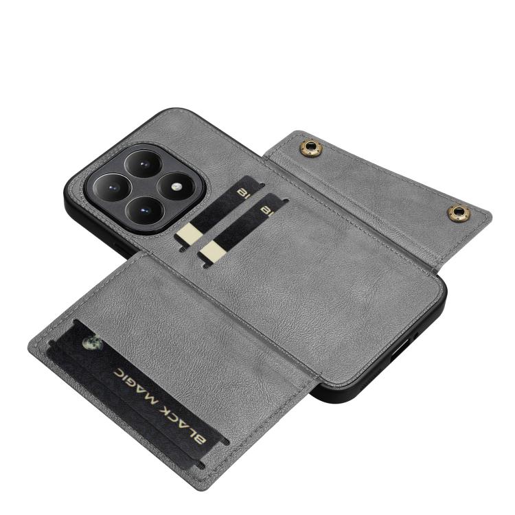 For Xiaomi 15T Double Buckle Card Slots Magnetic Phone Case