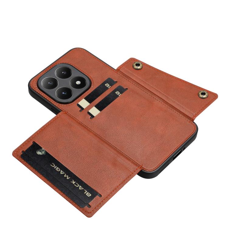 For Xiaomi 15T Double Buckle Card Slots Magnetic Phone Case