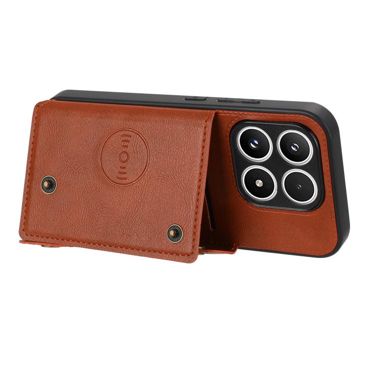 For Xiaomi 17 Double Buckle Card Slots Magnetic Phone Case