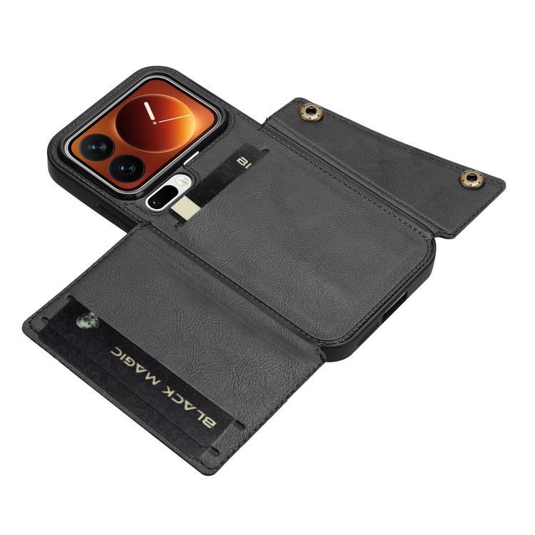 For Xiaomi 17 Pro Double Buckle Card Slots Magnetic Phone Case